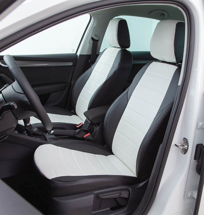 Авточехлы на Citroen C4 II (Picasso) "Классика" экокожа, черно-белый