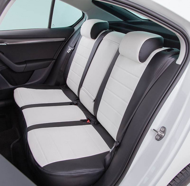 Авточехлы на Citroen C4 II (Picasso) "Классика" экокожа, черно-белый