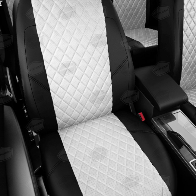 Чехлы в салон Hyundai Solaris / KIA Rio III "Ромб" автолидер, экокожа, черно-белый Чехлы в салон Hyundai Solaris / KIA Rio III "Ромб" автолидер, экокожа, черно-белый