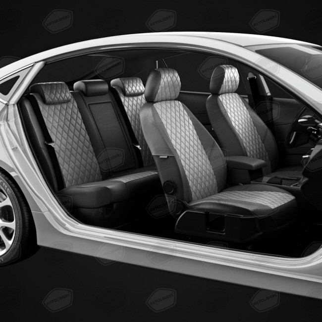 Чехлы в салон Hyundai Solaris / KIA Rio III "Ромб" автолидер, экокожа,темно-серый Чехлы в салон Hyundai Solaris / KIA Rio III "Ромб" автолидер, экокожа,темно-серый