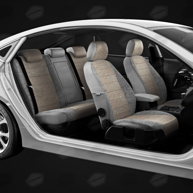 Чехлы в салон Hyundai Solaris I / KIA Rio III "Классика" автолидер, лен, пластик шато Чехлы в салон Hyundai Solaris I / KIA Rio III "Классика" автолидер, лен, пластик шато