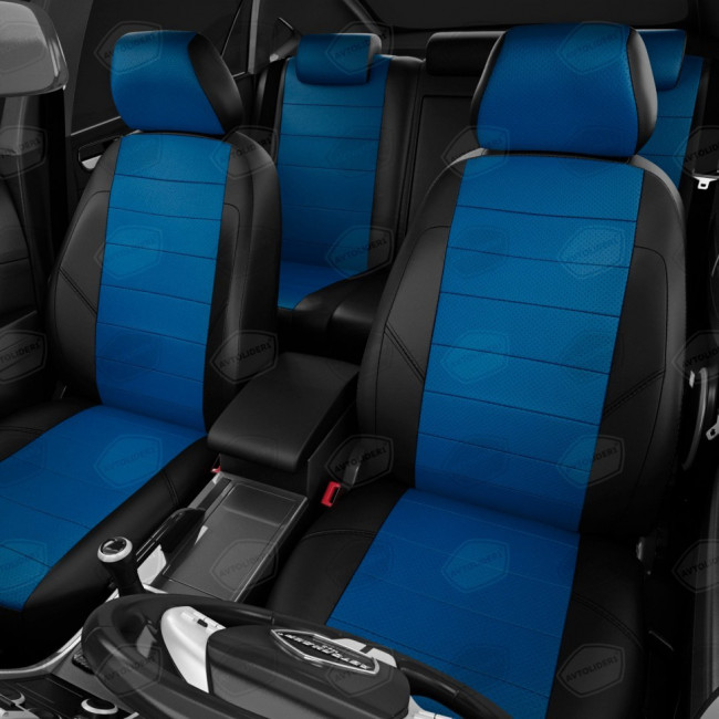 Чехлы в салон Hyundai Solaris I / KIA Rio III "Классика" автолидер, экокожа, черно-синий Чехлы в салон Hyundai Solaris I / KIA Rio III "Классика" автолидер, экокожа, черно-синий