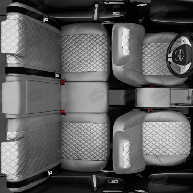 Чехлы в салон Hyundai Solaris I / KIA Rio III "Ромб" автолидер, экокожа, темно-серый/светло-серый Чехлы в салон Hyundai Solaris I / KIA Rio III "Ромб" автолидер, экокожа, темно-серый/светло-серый