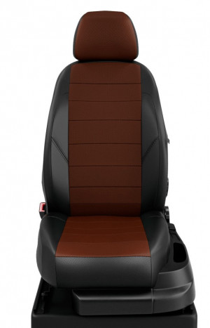 Чехлы в салон Renault Duster II (2020-2022) "Классика" автолидер,  экокожа, черный-шоколад