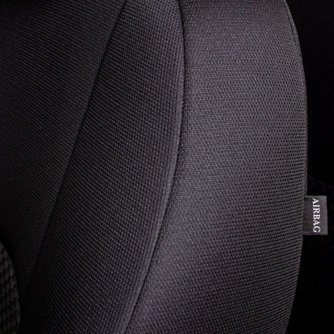 Чехлы на сиденья Hyundai Solaris II "Дублин" жаккард, черный/стежок серый Чехлы на сиденья Hyundai Solaris II "Дублин" жаккард, черный/стежок серый
