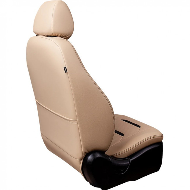 Чехлы на сиденья Hyundai Solaris II "Турин 2" экокожа, бежево-черный