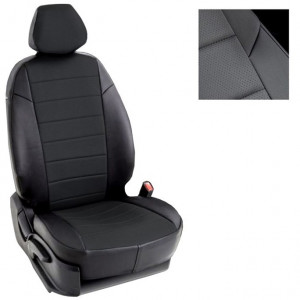 Авточехлы на Citroen C-Crosser / Mitsubishi Outlander XL / Peugeot 4007 "Классика" экокожа, черный