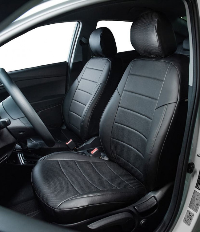 Авточехлы на Citroen C-Crosser / Mitsubishi Outlander XL / Peugeot 4007 "Классика" экокожа, черный