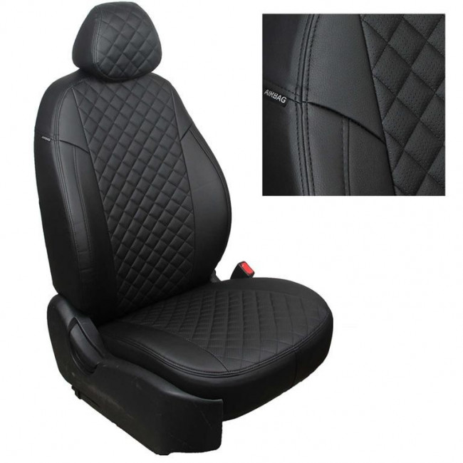 Авточехлы на KIA Optima III "Ромб" экокожа, черный