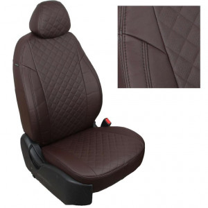 Авточехлы на Peugeot Partner Tepee Family / Citroen Berlingo II "Ромб" экокожа, шоколад