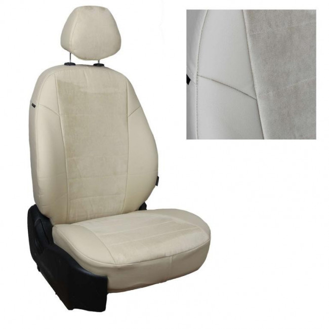 Авточехлы на Hyundai ix35 I / KIA Sportage III "Классика" алькантара/экокожа, бежевый