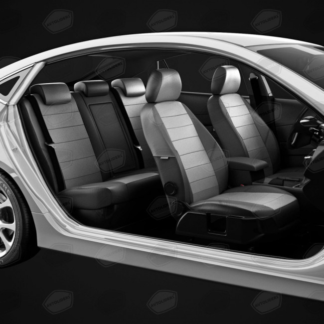 Чехлы в салон Hyundai Solaris II / KIA Rio X-Line "Классика" автолидер, экокожа, темно-серый/светло-серый Чехлы в салон Hyundai Solaris II / KIA Rio X-Line "Классика" автолидер, экокожа, темно-серый/светло-серый